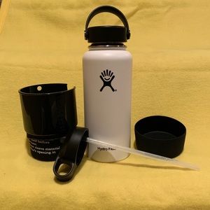 Hydro Flask 32oz Wide Mouth Bottle with extras